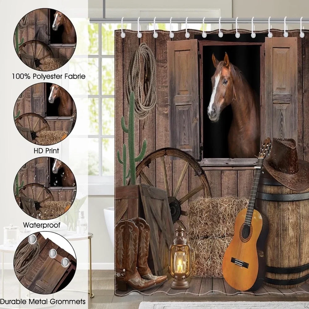 Rustic Western Shower Curtain (72x72)